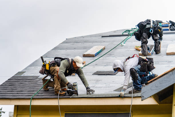 Professional Gutter Installation technician working in Sweetser, IN